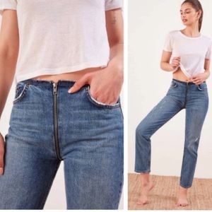 Reformation zipper jeans